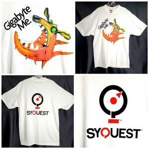 Y2K SyQuest GIGABYTE ME Single Stitch Graphic Tshirt Tech Geek Sz L NWOT *READ*
